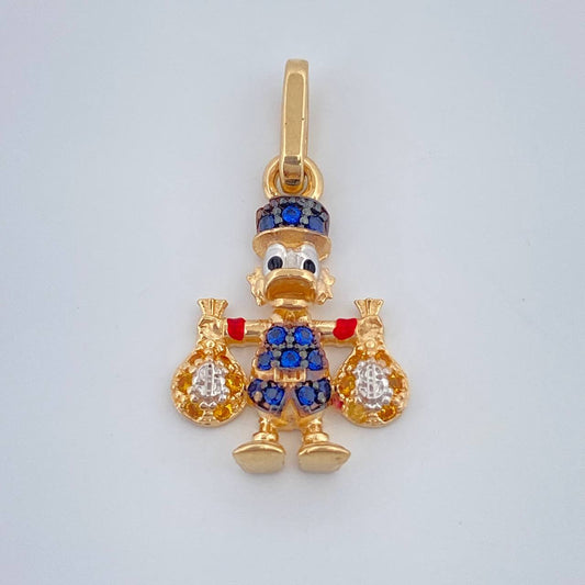 Dije Pato Bolsa Dinero 1.6gr / 2.2cm /  Tres Oros  18K %