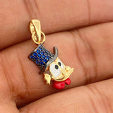 Dije Cara Pato 1.8gr / 2.5cm / Dos Oros Negro Amarillo 18K %