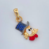 Dije Cara Pato 1.8gr / 2.5cm / Dos Oros Negro Amarillo 18K %