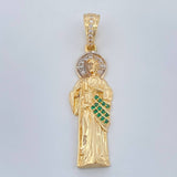 Dije San Judas Tadeo 4.3gr / 4cm / Dos Oros Amarillo Blanco 18K %