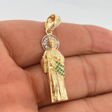 Dije San Judas Tadeo 4.3gr / 4cm / Dos Oros Amarillo Blanco 18K %