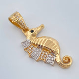 Dije Caballito de Mar 3.8gr / 3.5cm / Dos Oros Amarillo Blanco 18K %