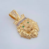 Dije Rostro Leon 3.65gr / 2.6cm / Dos Oros Amarillo Blanco 18K %