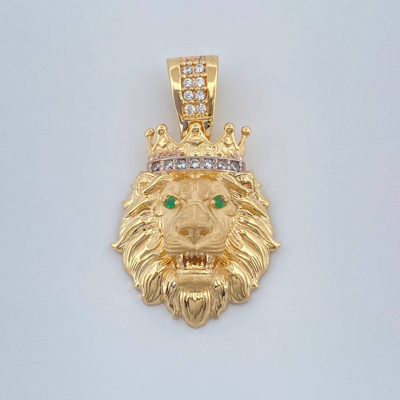 Dije Rostro Leon 3.65gr / 2.6cm / Dos Oros Amarillo Blanco 18K %