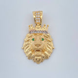 Dije Rostro Leon 3.65gr / 2.6cm / Dos Oros Amarillo Blanco 18K %