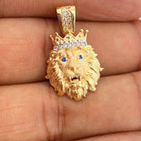 Dije Rostro Leon 3.65gr / 2.6cm / Dos Oros Amarillo Blanco 18K %