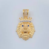 Dije Rostro Leon 3.65gr / 2.6cm / Dos Oros Amarillo Blanco 18K %