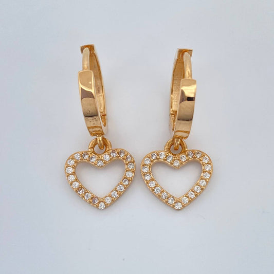 Candongas Corazon 3.05gr / 2.5cm / Oro Amarillo 18K %