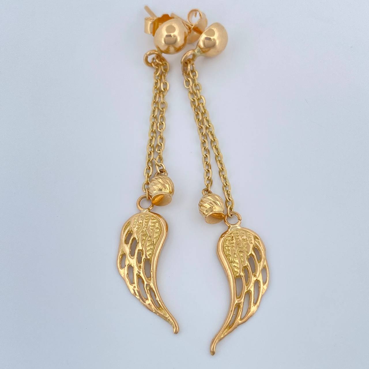 Topos Aretes Alas 3gr / 5.4cm / 0.9mm Oro Amarillo 18K %