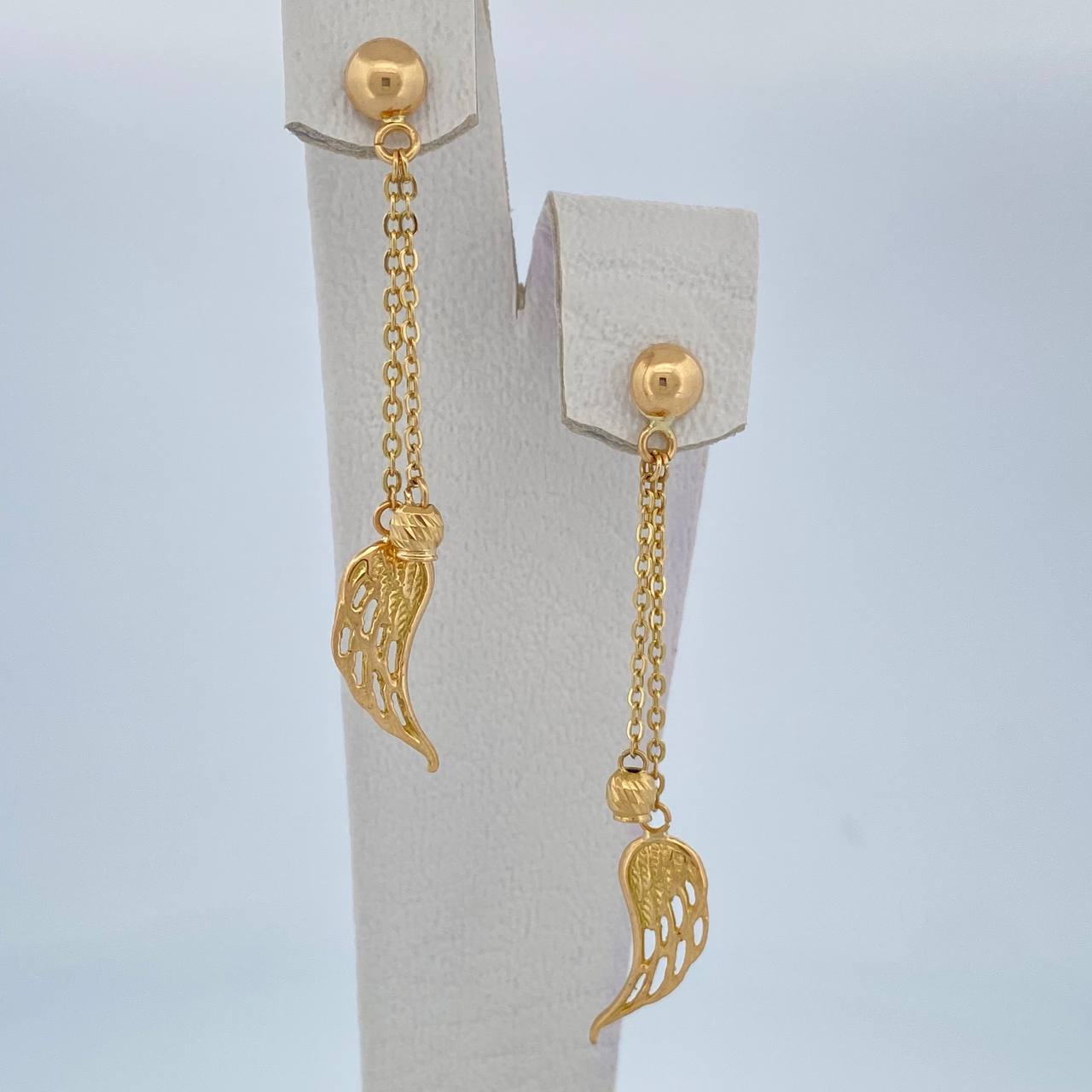 Topos Aretes Alas 3gr / 5.4cm / 0.9mm Oro Amarillo 18K %