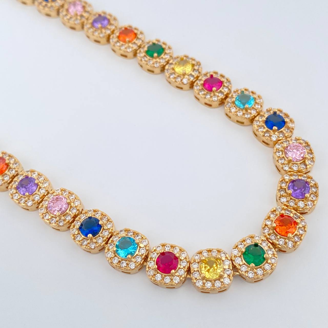 Cadena Tennis 55.65gr / 45cm / 7.7mm Oro Amarillo 18K %