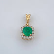 Dije Halo Cuadrado Esmeralda 1.1gr / 1.4cm / Oro Amarillo 18K %