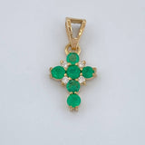 Dije Cruz Esmeralda 0.75gr / 1.7cm / Oro Amarillo 18K %