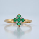 Anillo Girasol Esmeralda 1.85gr / T6 1/2 / Oro Amarillo 18K %