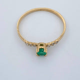 Anillo Cecilia Esmeralda 1.1gr / T6 1/4 / Oro Amarillo 18K %