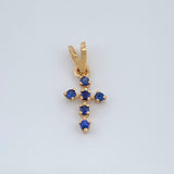 Dije Cruz Zafiros 0.3gr / 1.4cm / Oro Amarillo 18K %