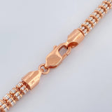 Cadena Ice 35.3gr / 66.5cm / 4.4mm Dos Oros Blanco Rosa +4 14K Italy &