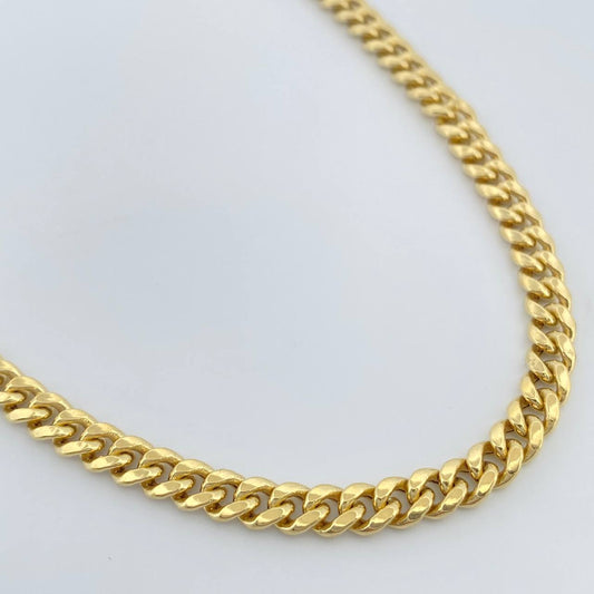 Cadena Cubana 10.55gr / 66.6cm / 4.35mm Oro Amarillo +1 14K Italy $