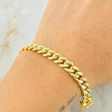 Pulso Cubano 8.4gr / 21cm / Oro Amarillo 14K Italy *