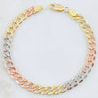 Pulso Cubano 7.6gr / 20cm / Tres Oros 14K Italy ©