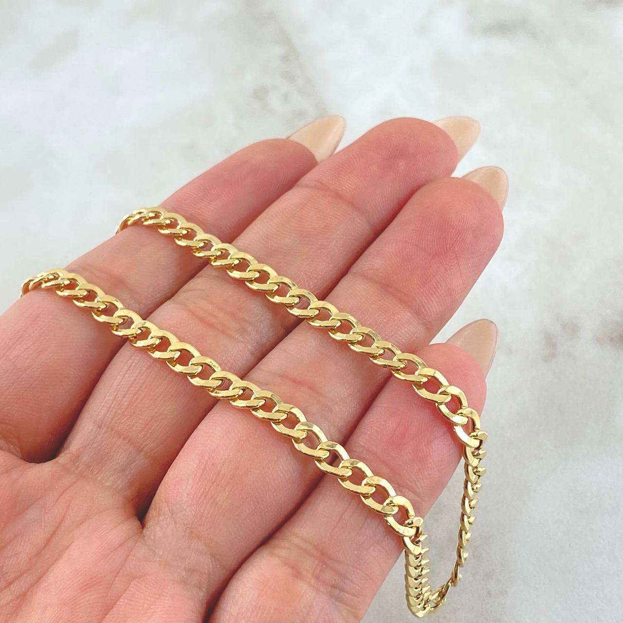 Cadena Cubana 6.3gr / 50cm / Oro Amarillo +1 18K *