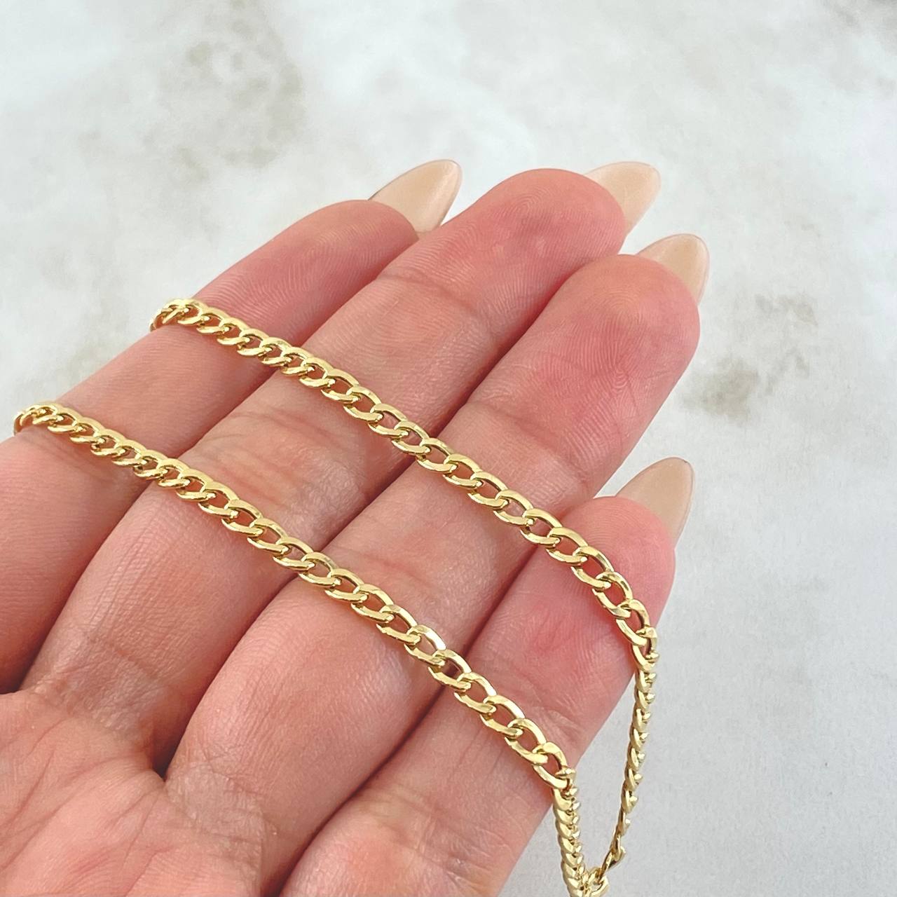 Cadena Cubana 3.8gr / 50cm / Oro Amarillo +1 18K ©