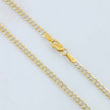 Cadena Cubana 5.95gr / 60cm / 3mm Dos Oros Amarillo Blanco +3 18K ©