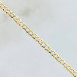 Cadena Cubana 8.55gr / 45cm / Dos Oros Amarillo Blanco +3 18K