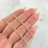 Cadena Cubana 6.25gr / 60cm / 3mm Dos Oros Amarillo Blanco +3 18K