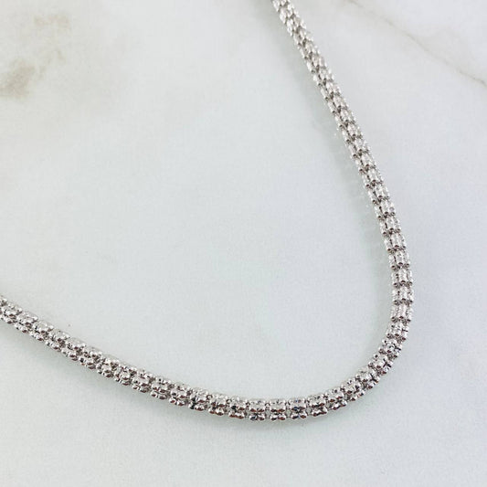 Cadena Ice 20.9gr / 65cm / Oro Blanco 14K Italy ©