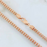 Cadena Ice 34.5gr / 65cm / Dos Oros Blanco Rosa 14K Italy ©