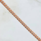 Cadena Ice 34.5gr / 65cm / Dos Oros Blanco Rosa 14K Italy ©