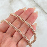 Cadena Ice 34.5gr / 65cm / Dos Oros Blanco Rosa 14K Italy ©