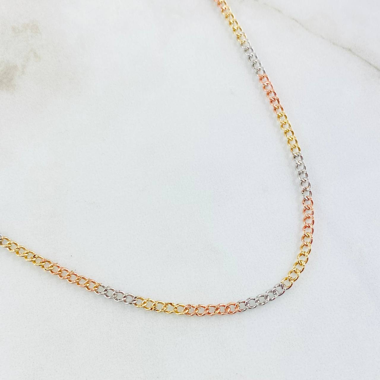 Cadena Cubana 4gr / 60cm / Tres Oros 14K Italy ©