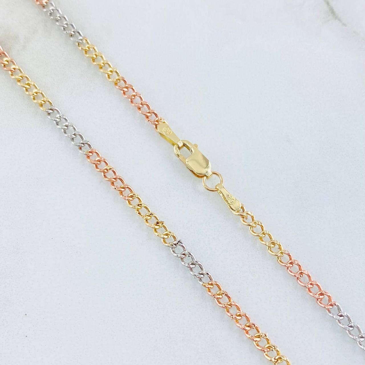 Cadena Cubana 4gr / 60cm / Tres Oros 14K Italy ©