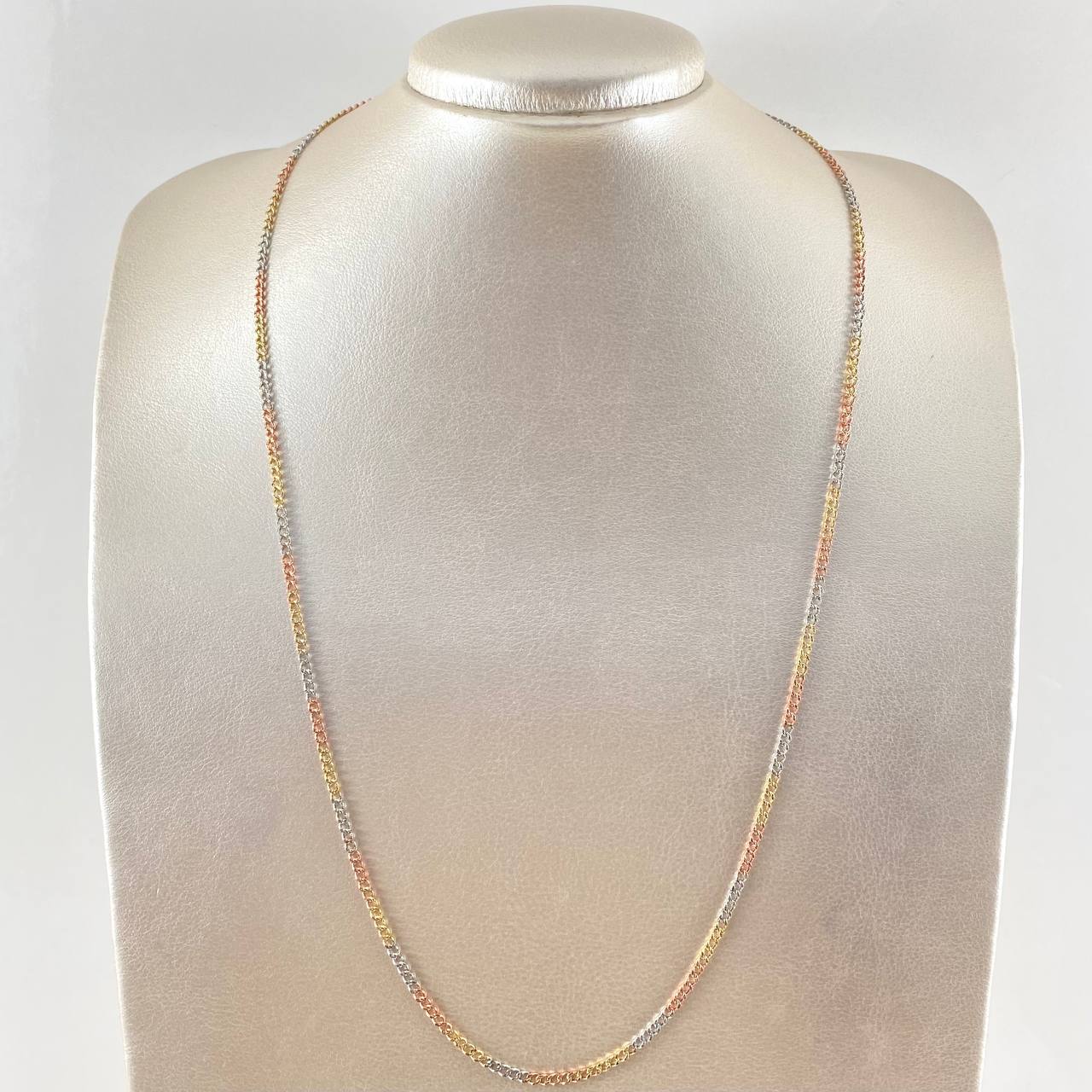 Cadena Cubana 4.1gr / 60cm / Tres Oros 14K Italy