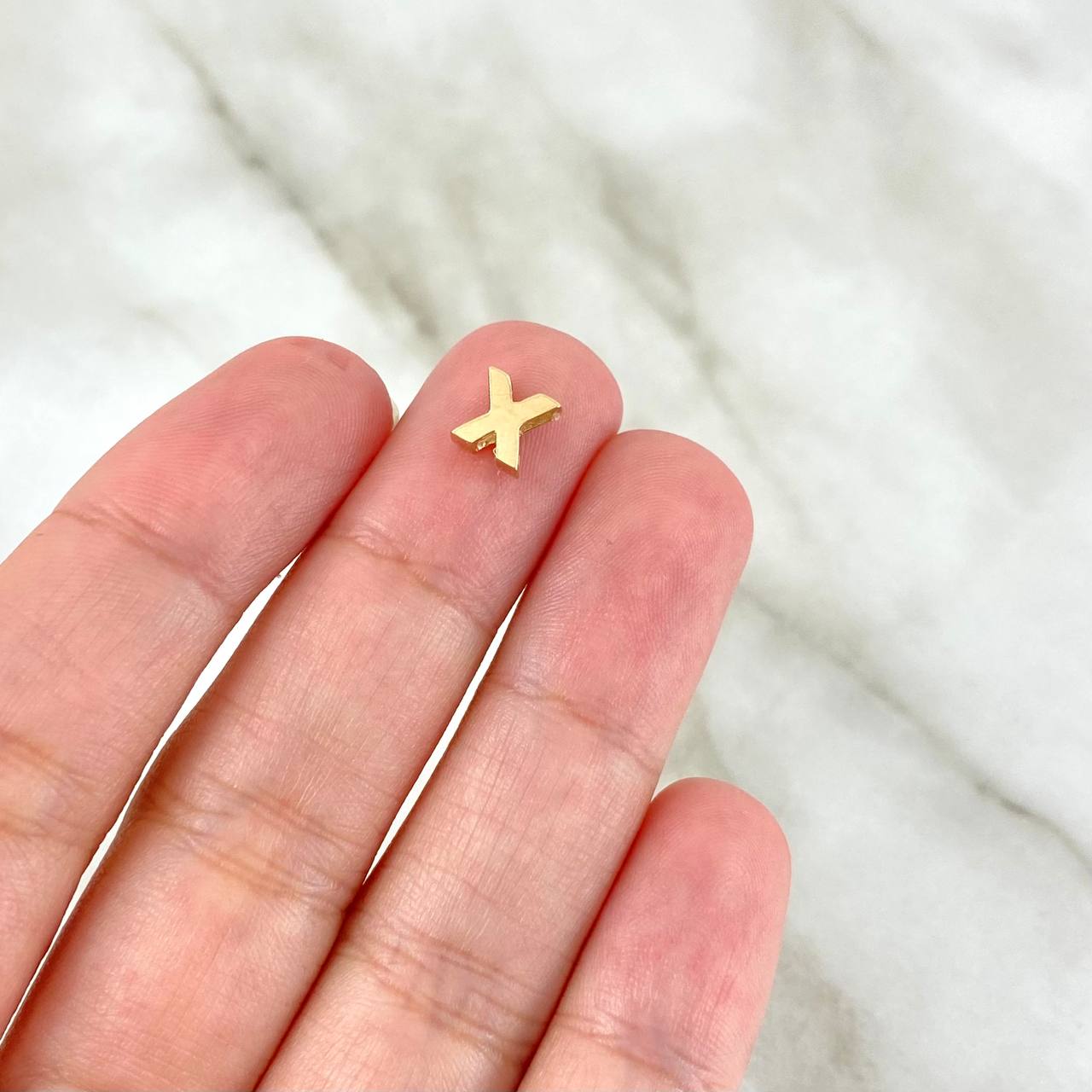 Herraje Tambor Letra X 0.35gr / 6mm Oro Amarillo 18K