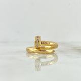 Anillo Clavo 5.2gr / T7 / Circones Blancos Oro Amarillo