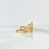 Anillo Silueta Corona Corazon 3gr / T7 / Circones Blancos Fucsia Oro Amarillo