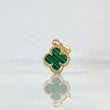 Dije Trebol VCyA 1.4gr / 1.7cm / Malaquita Verde Oro Amarillo +4 *