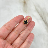 Dije Trebol VCyA 1.35gr / 1.7cm / Agata Negra Oro Amarillo +4 *