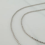 Cadena Militar 1.8gr / 44.7cm / 1mm Diamantada Oro Blanco 18K