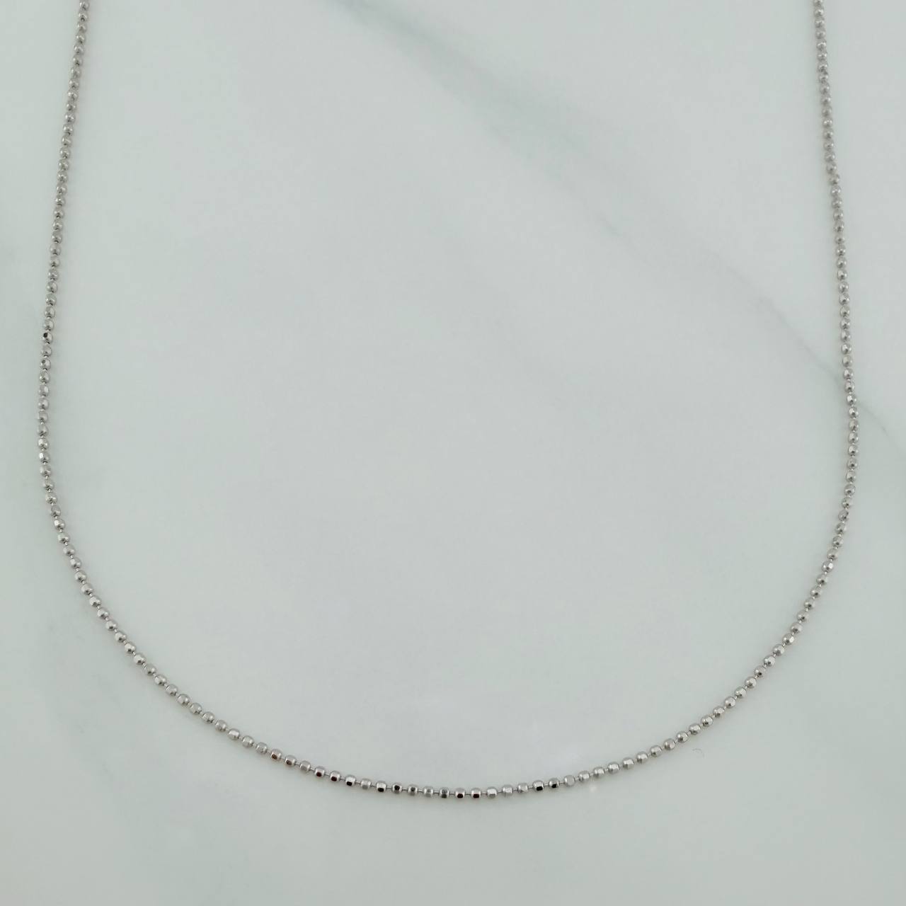 Cadena Militar 1.8gr / 44.7cm / 1mm Diamantada Oro Blanco 18K