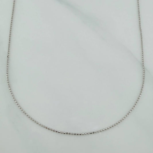 Cadena Militar 1.8gr / 44.7cm / 1mm Diamantada Oro Blanco 18K