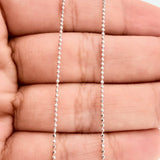 Cadena Militar 1.8gr / 44.7cm / 1mm Diamantada Oro Blanco 18K