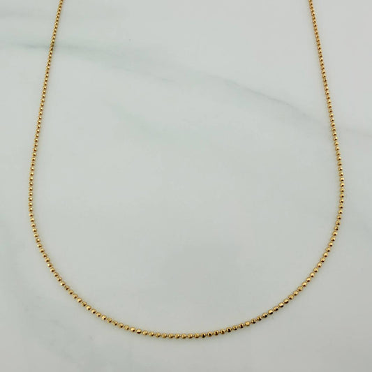 Cadena Militar 1.85gr / 46cm / 1mm Oro Amarillo 18K