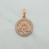 Dije Estrella De David 3.5gr / 3.2cm / Dos Oros Blanco Rosa 18K $