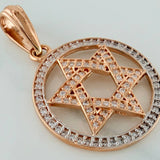 Dije Estrella De David 3.5gr / 3.2cm / Dos Oros Blanco Rosa 18K $