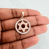 Dije Estrella De David 3.5gr / 3.2cm / Dos Oros Blanco Rosa 18K $