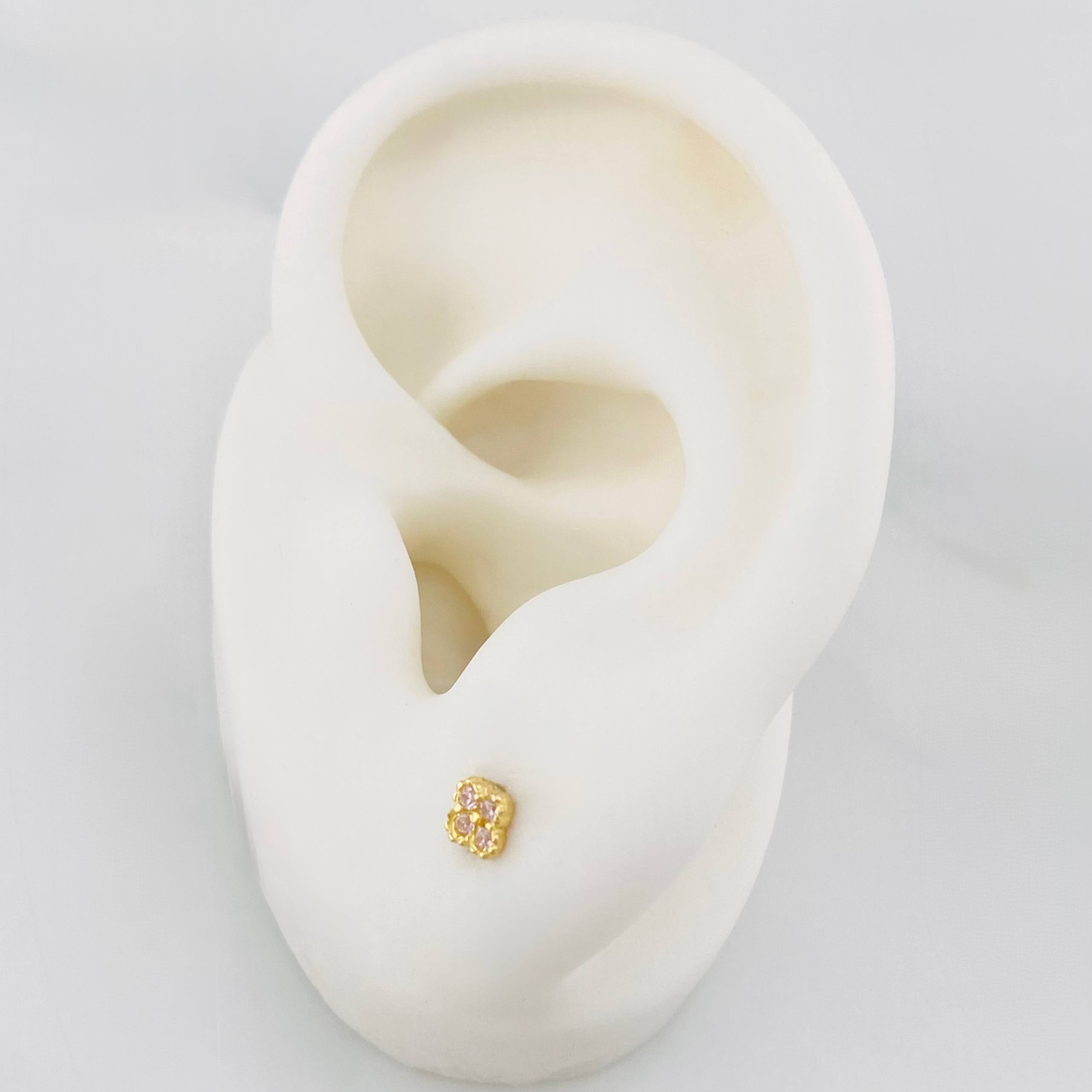 Topos Trebol 0.7 g / 3.6 mm Oro Amarillo 18K